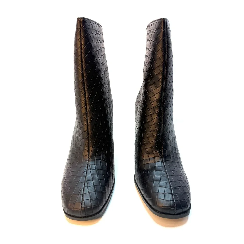 Journee Collection Women's Brielle Woven Booties Boots Black Size 9 NWT/BOX